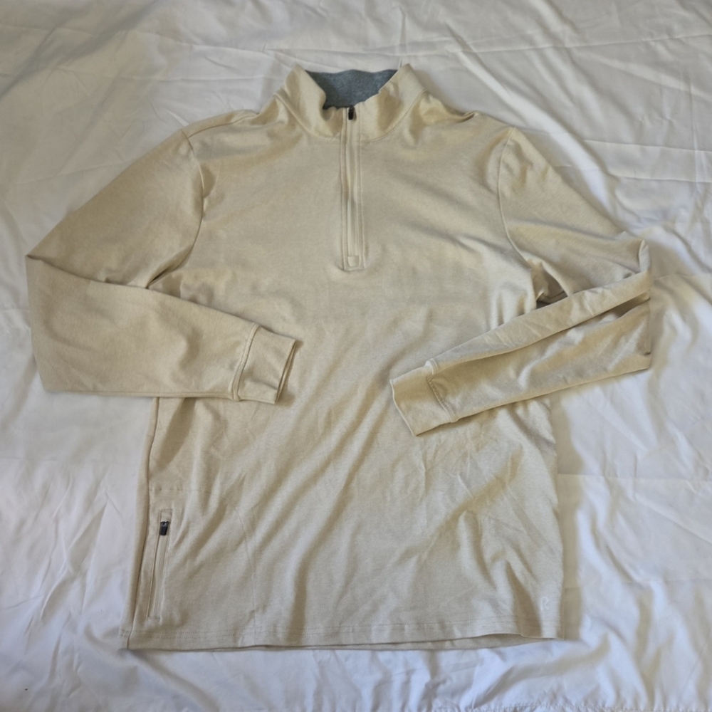 Right of way mens medium beige pullover jacket #WS3
